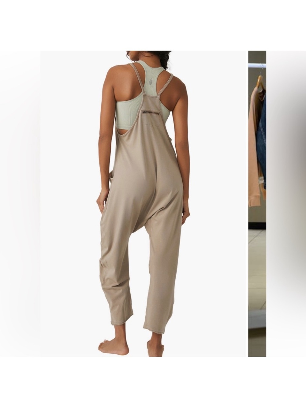 Free People Movement Hot Shot Onesie Size Women’s Medium Color Cream/Tan - Picture 3 of 14